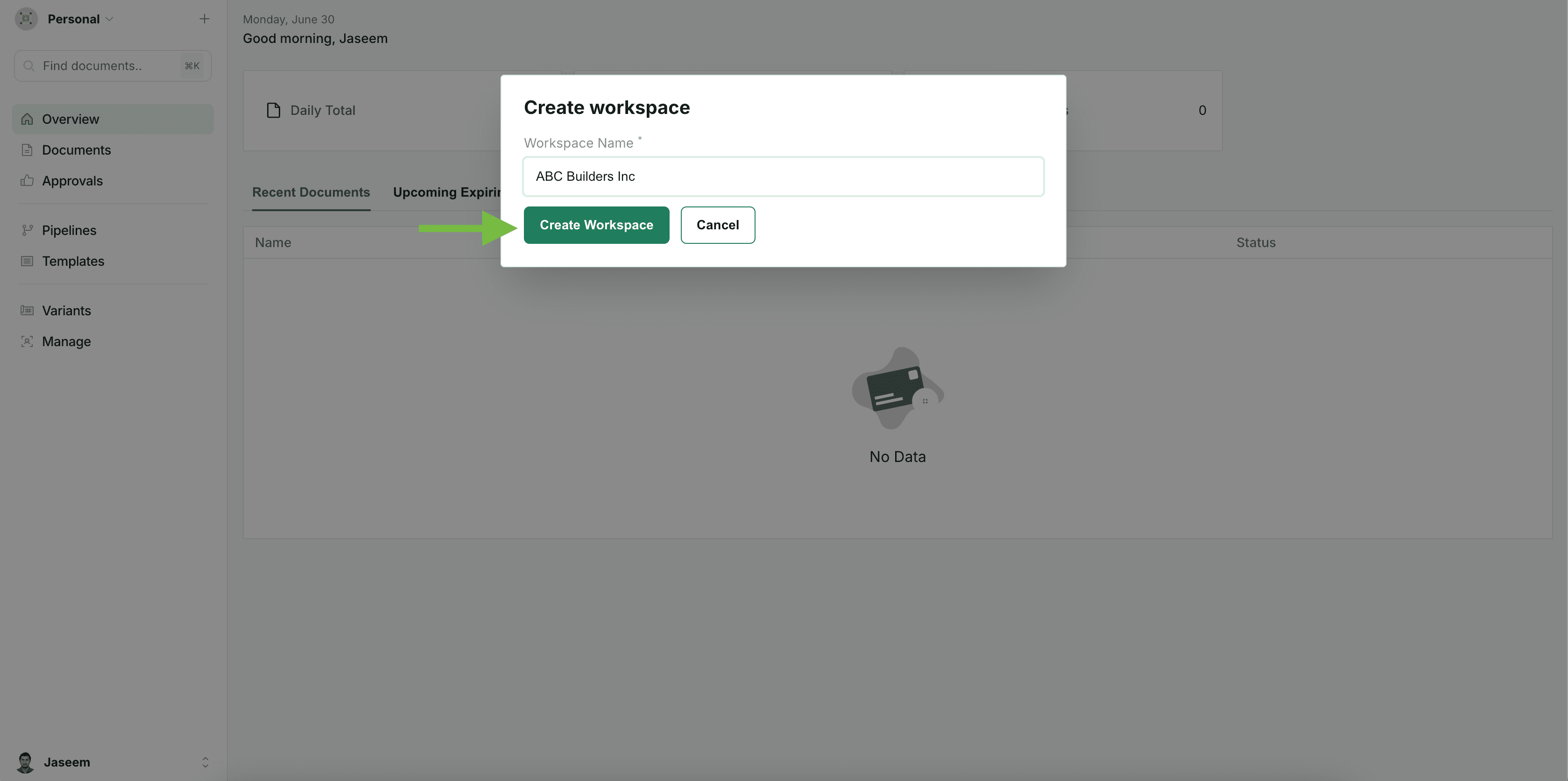 Create Workspace
