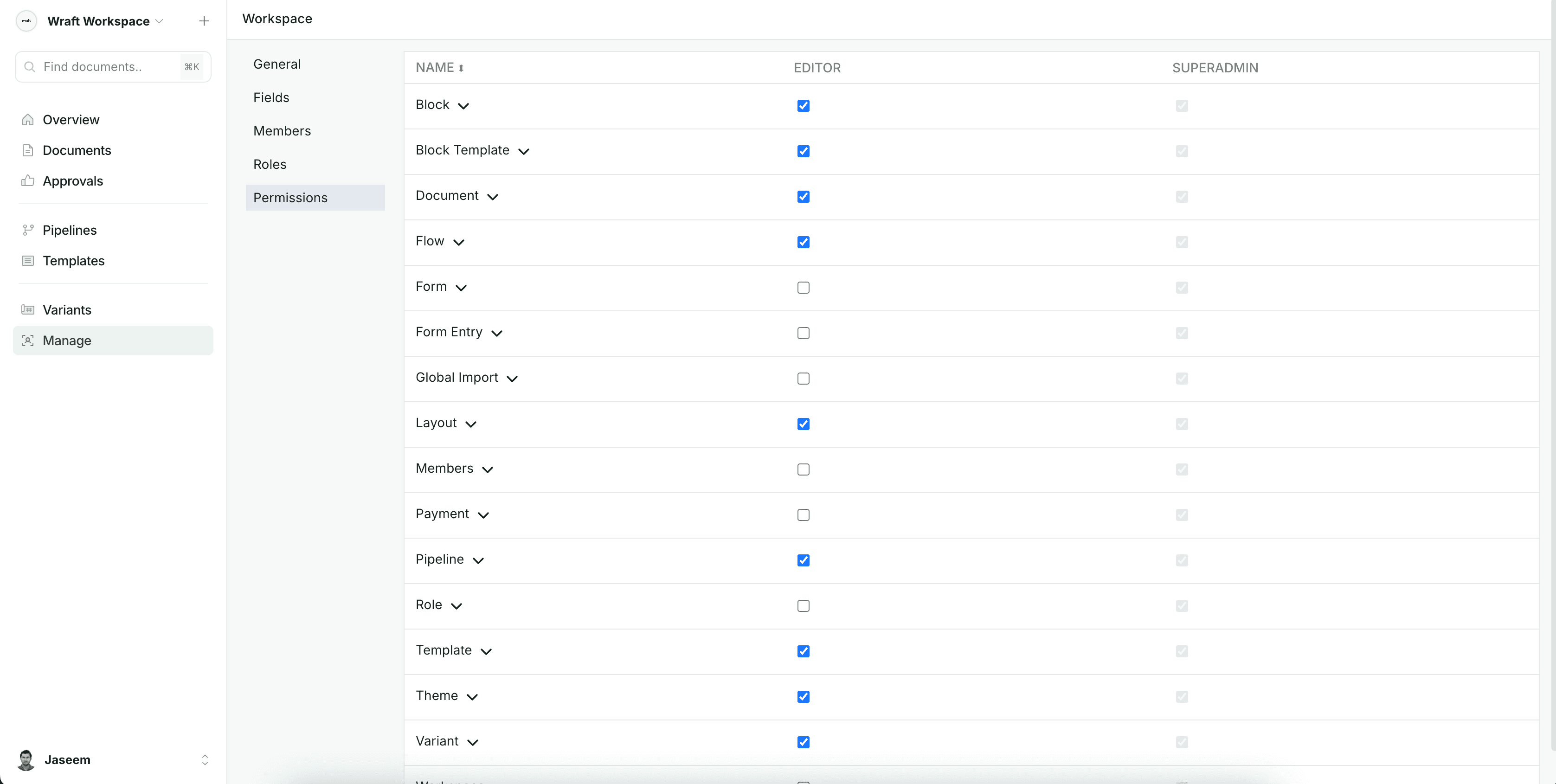 Workspace Permissions